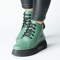 Ghete piele naturala Velora Mint Green