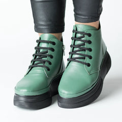 Ghete piele naturala Velora Mint Green
