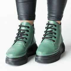 Ghete piele naturala Velora Mint Green