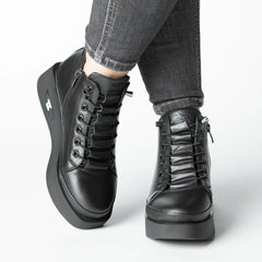 Ghete piele naturala Belora Black