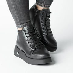 Ghete piele naturala Belora Black