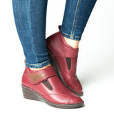 Ghete cu bareta Bordo de dama din piele naturala Camel