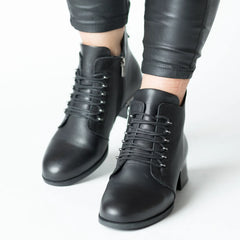 Ghete cu fermoar Negru la glezna de dama din piele naturala Cavira