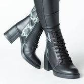 Botine piele naturala Combat Black