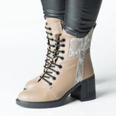 Botine piele naturala Combat Vision