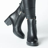 Botine piele naturala Nelvira Black