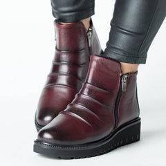 Ghete piele naturala Vellaro Bordo