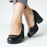 Pantofi cu toc clasic piele eleganta naturala Istanbul Negru