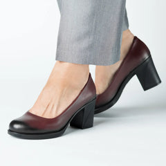 Pantofi cu toc clasic piele eleganta naturala Istanbul Bordo