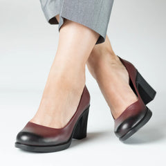 Pantofi cu toc clasic piele eleganta naturala Istanbul Bordo