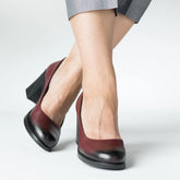 Pantofi cu toc clasic piele eleganta naturala Istanbul Bordo