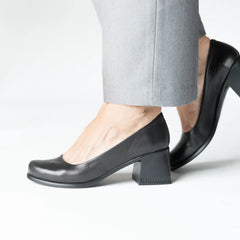 Pantofi dama cu toc clasic piele naturala Clarion Negru