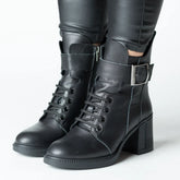 Botine piele naturala Dalmatian Black