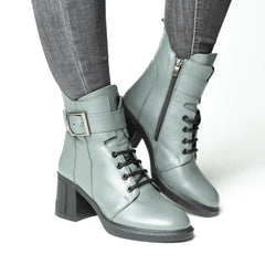 Botine piele naturala Dalmatian Gray