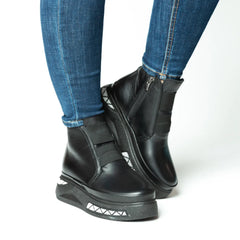 Ghete piele naturala Stockholm Black