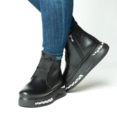 Ghete piele naturala Stockholm Black