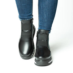 Ghete piele naturala Stockholm Black