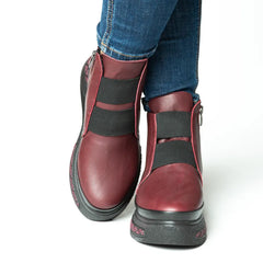 Ghete piele naturala Stockholm Bordo