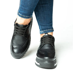 Pantofi Piele Naturala Lisbon Black AKD830