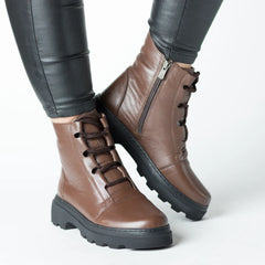 Ghete piele naturala Zelvio Brown