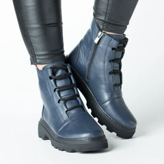 Ghete piele naturala Zelvio NavyBlue