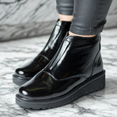 Ghete piele naturala Fornio Black Lucios