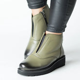 Ghete piele naturala Fornio Green