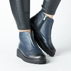 Ghete piele naturala Fornio NavyBlue