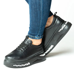 Pantofi casual dama eleganta piele naturala Dublin Negru