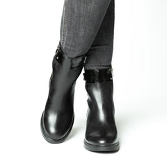 Botine piele naturala Trevalo Black