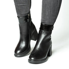 Botine piele naturala Trevalo Black