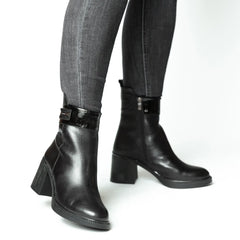 Botine piele naturala Trevalo Black