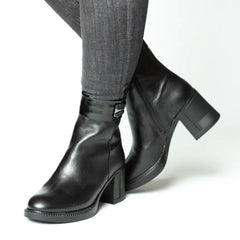 Botine piele naturala Trevalo Black