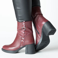 Cizme piele naturala Torino Bordo