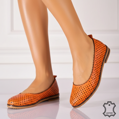 Balerini piele naturala Nerisa Orange