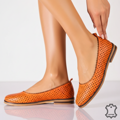 Balerini piele naturala Nerisa Orange