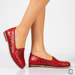 Balerini piele naturala Amarilla Red