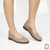 Balerini piele naturala Nerisa Roz Pudra