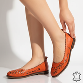Balerini piele naturala Amarilla 2 Orange