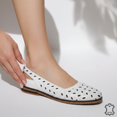 Balerini piele naturala Soleva White