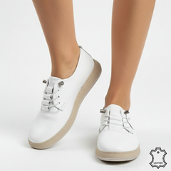 Pantofi piele naturala Solaris White