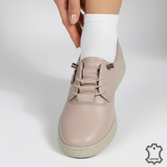 Pantofi piele naturala Solaris Roz Pudra