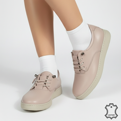 Pantofi piele naturala Solaris Roz Pudra