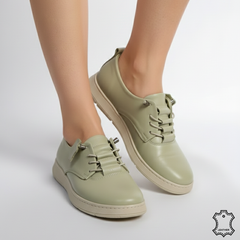 Pantofi piele naturala Solaris Green