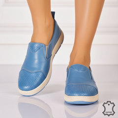 Pantofi piele naturala Heliora JeansBlue