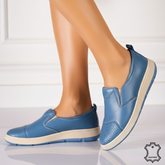 Pantofi piele naturala Heliora JeansBlue