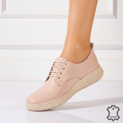 Pantofi piele naturala Colin Pudra