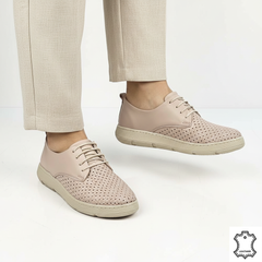 Pantofi piele naturala Calida Pudra