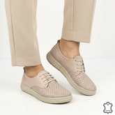 Women's casual shoes, natural leather, Calida, powder pink