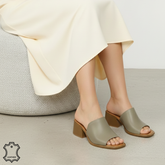 Papuci piele naturala Viva Green